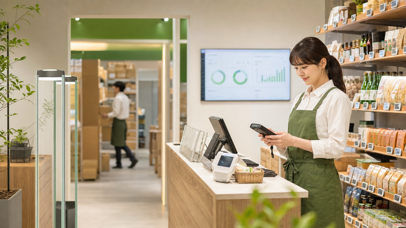 结合智能设备与数据应用的零售门店 DX 示意图